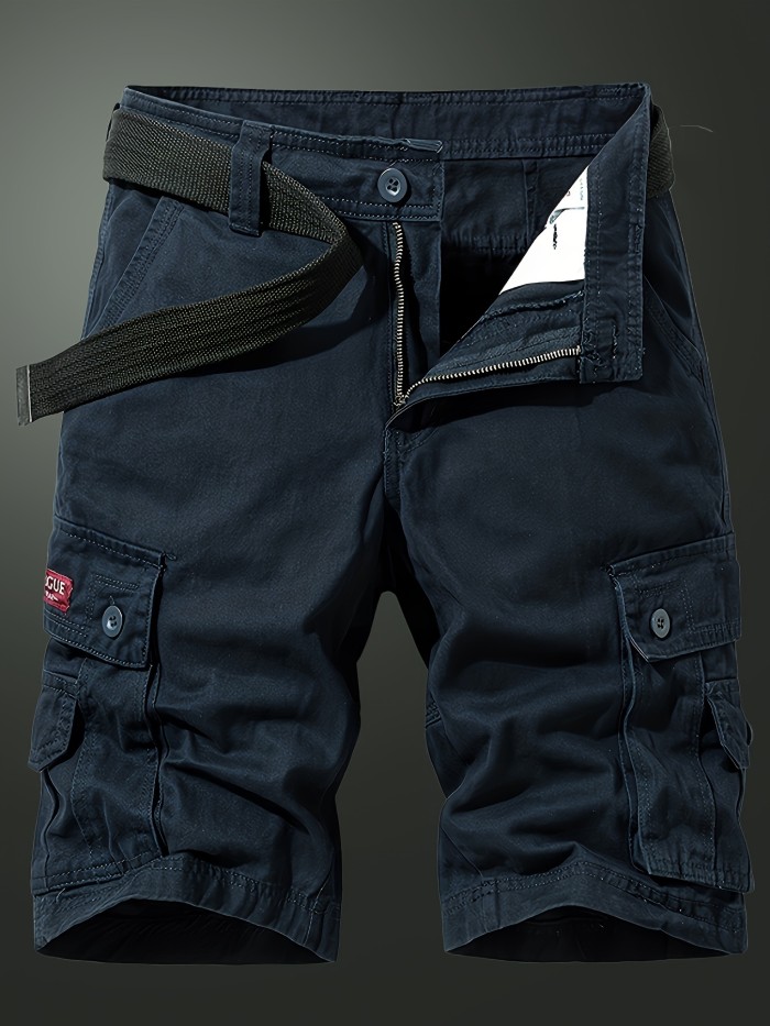 Men's Solid Cargo Shorts For Summer, Trendy Casual Short Pants