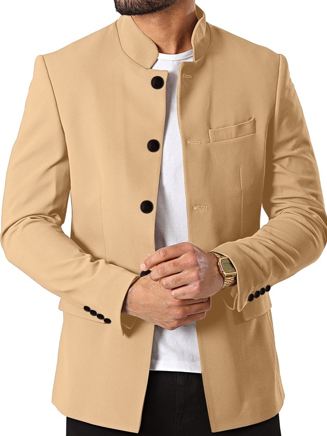 Men's Standing Collar Suit Top