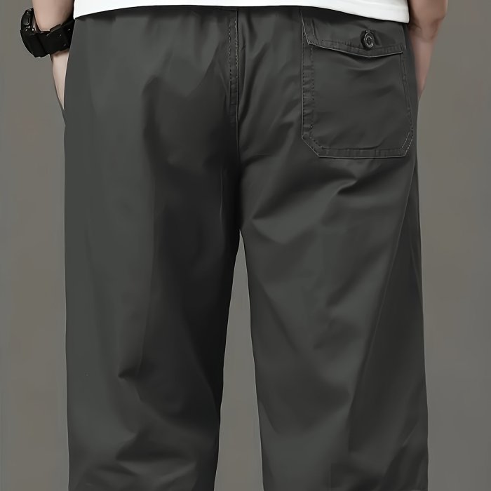 Men's 100% Cotton Solid Cargo Shorts With Multi Pockets, Casual Loose Shorts For Summer