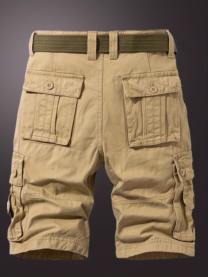 Men's Solid Cargo Shorts For Summer, Trendy Casual Short Pants