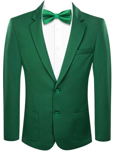 Formal Green Waffle Fabric Satin Clean Men's Suit With Pockets, Two Button Lapel Suit Jacket, Suitable For Business Banquets And Partie Gift Prom