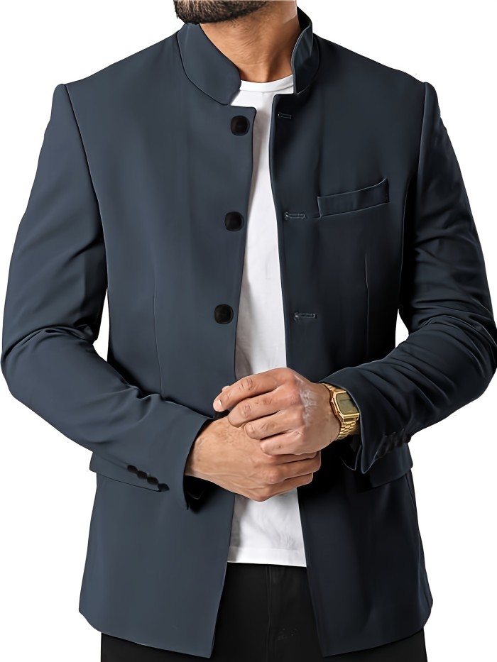 Men's Standing Collar Suit Top