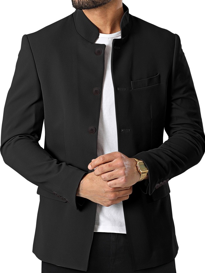 Men's Standing Collar Suit Top