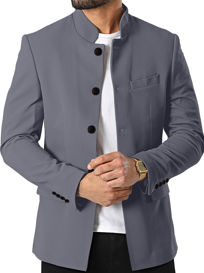 Men's Standing Collar Suit Top