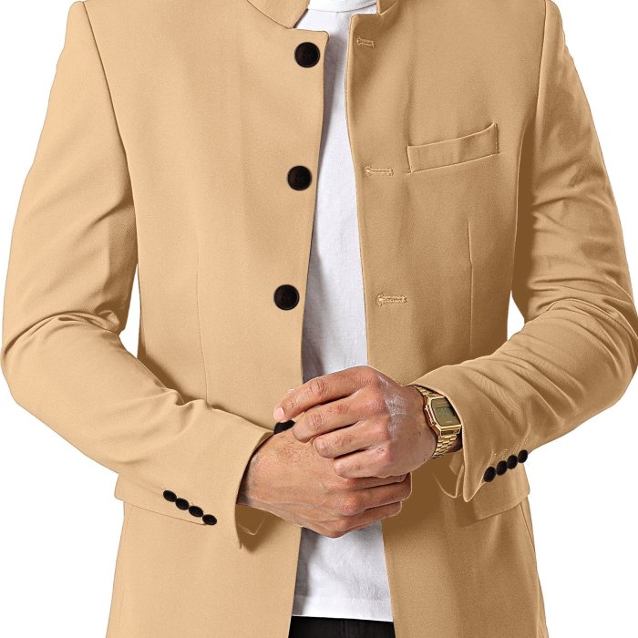 Men's Standing Collar Suit Top