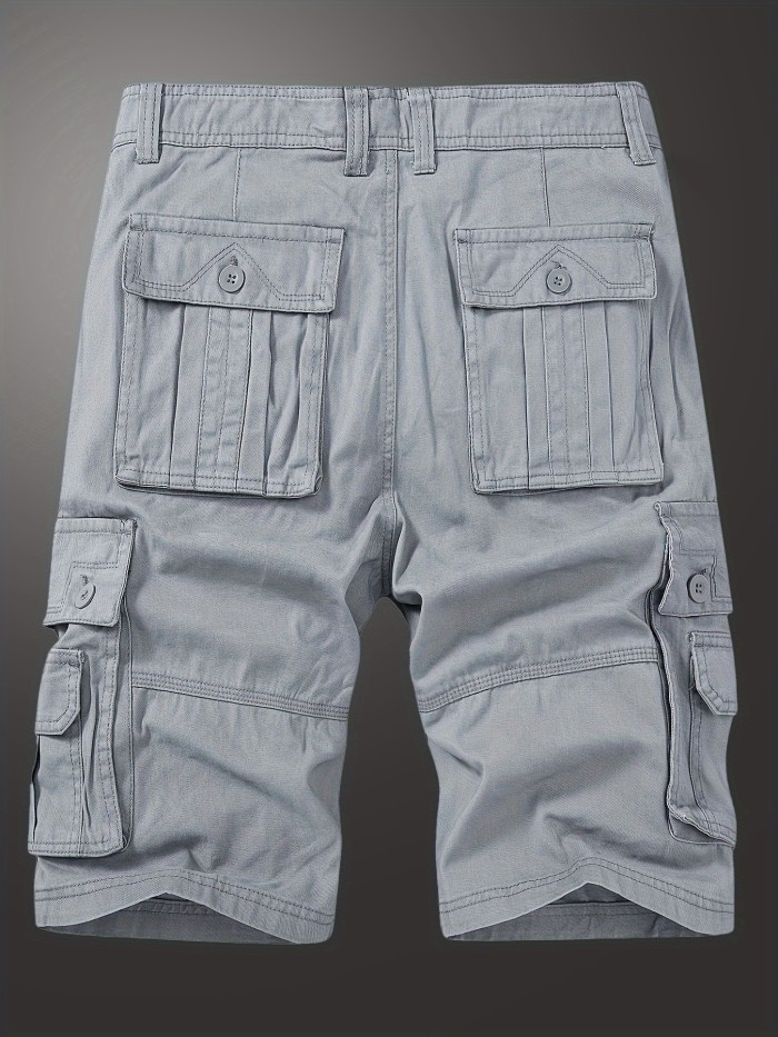 Men's Solid Cargo Shorts For Summer, Trendy Casual Short Pants
