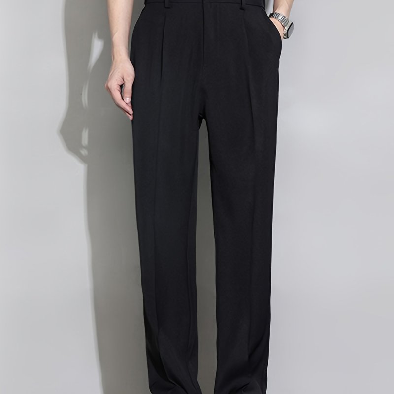 Men's Loose Solid Barrel Pants With Pockets, Casual Trousers For Summer Outdoor Activities Gift