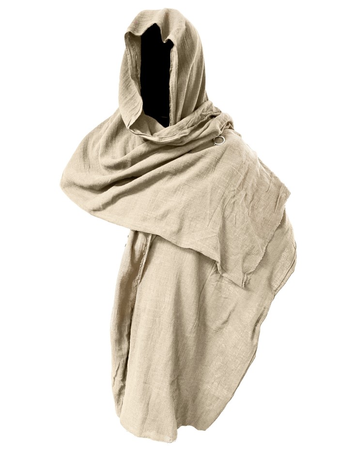 Renaissance Medieval Costume Men Shawl Scarf Shaman Cowl Cloak Cape Halloween Costumes for Men