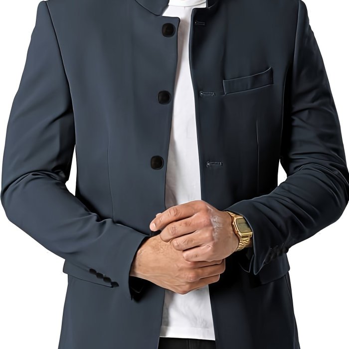 Men's Standing Collar Suit Top