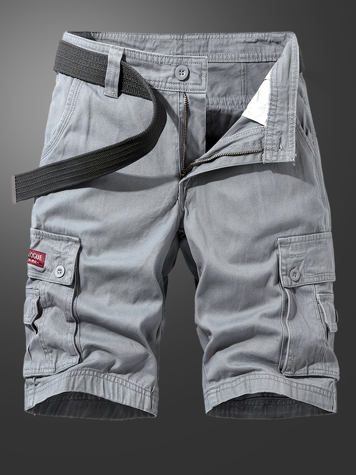 Men's Solid Cargo Shorts For Summer, Trendy Casual Short Pants