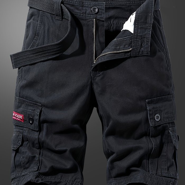 Men's Solid Cargo Shorts For Summer, Trendy Casual Short Pants