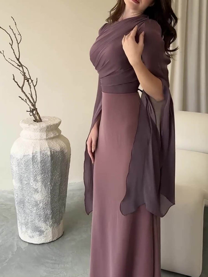 Elegant Solid Color Slim Dress