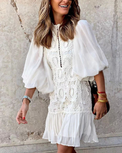 Lace Panel Mini Dress