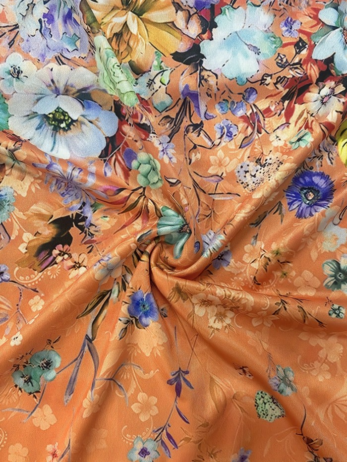 Floral Print Crew Neck Tank Dress, Casual Sleeveless Ring Linked Dress For Spring & Summer, Women's Clothing