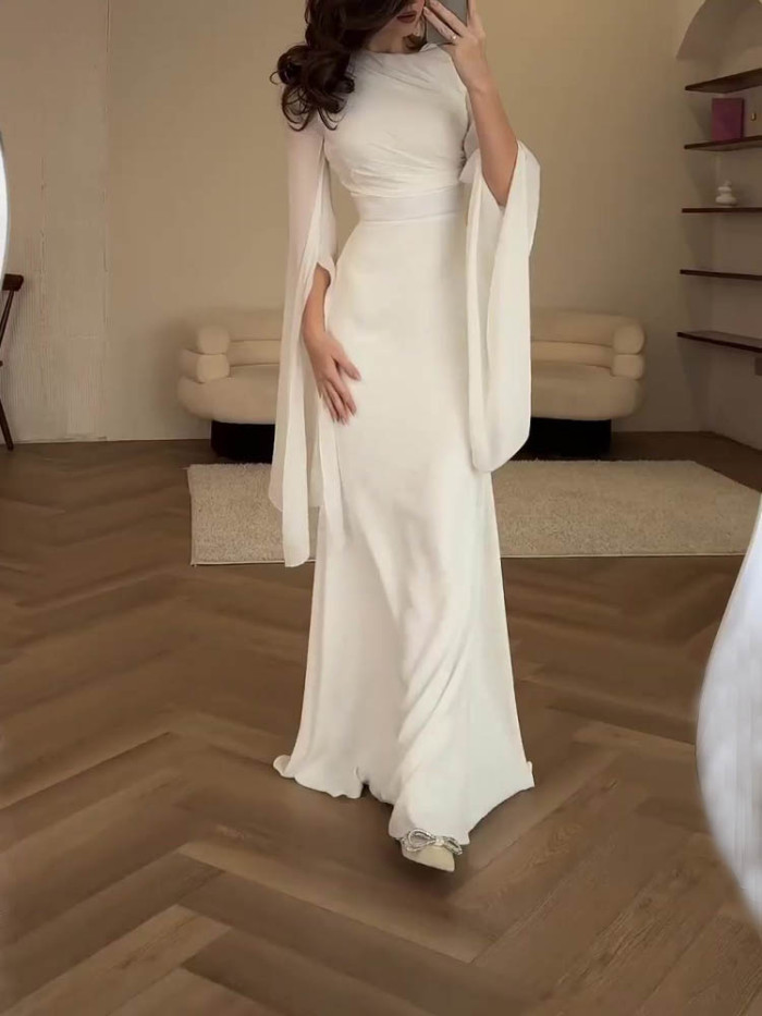 Elegant Solid Color Slim Dress