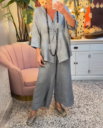 Elegant Lapel Vest & Split Skirt Two-Piece Set