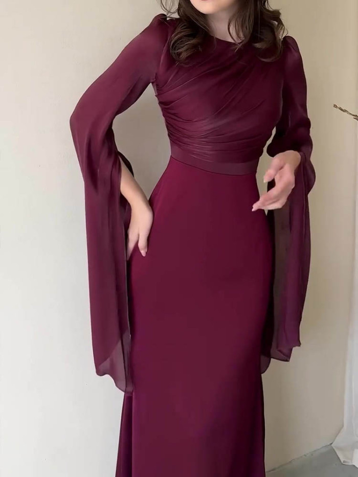 Elegant Solid Color Slim Dress