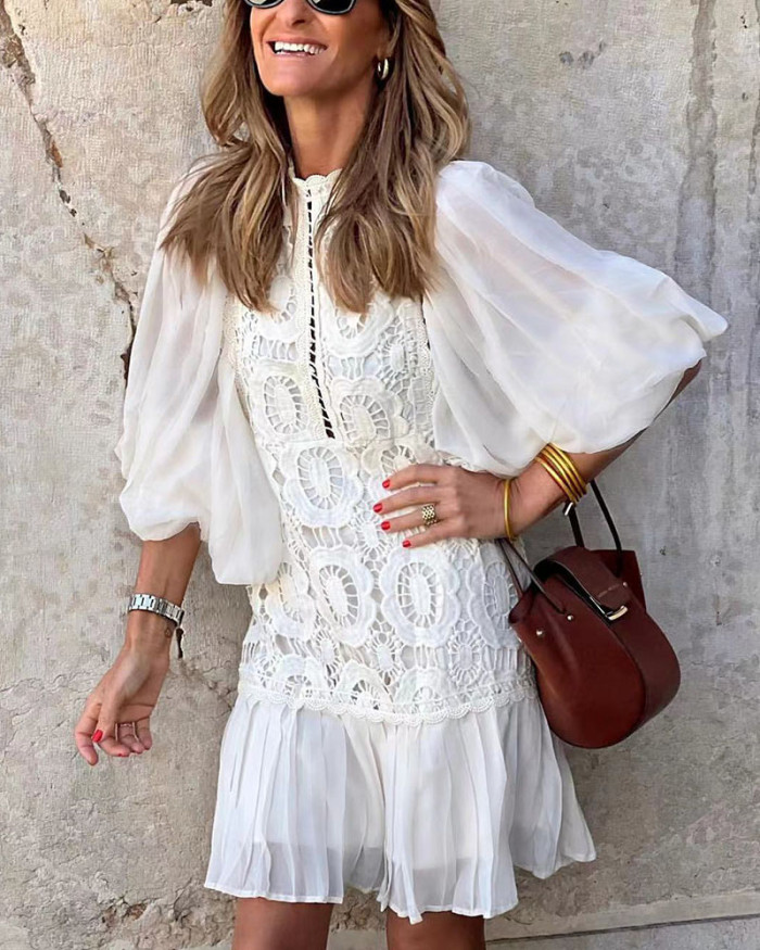 Lace Panel Mini Dress
