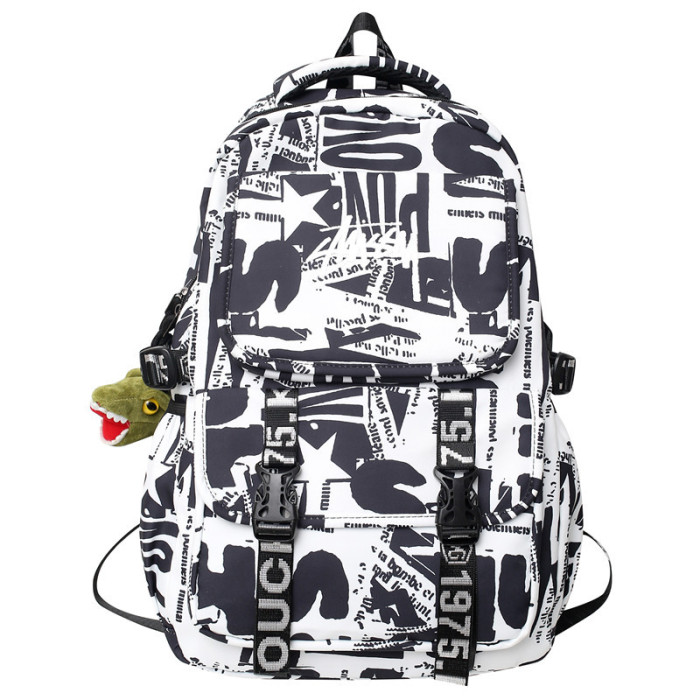 Fashion Comic Letters Large Capacity Campus Street Backpack