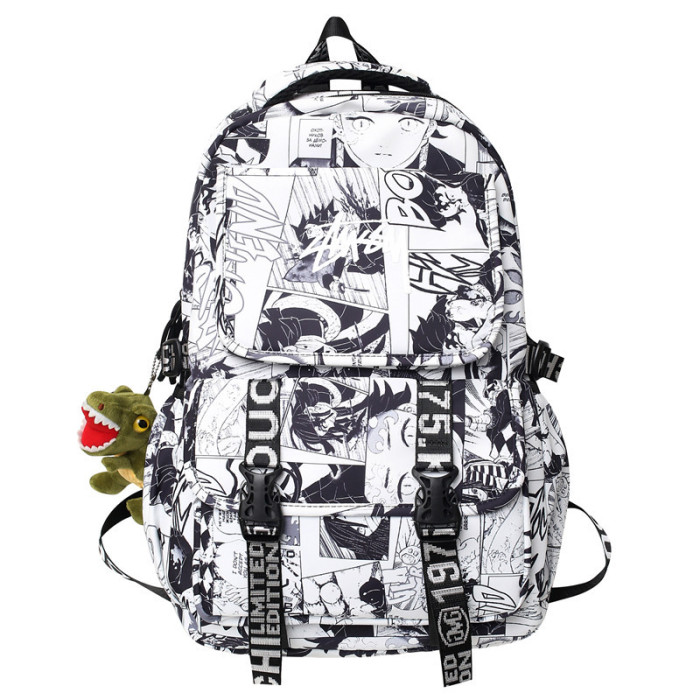 Fashion Comic Letters Large Capacity Campus Street Backpack