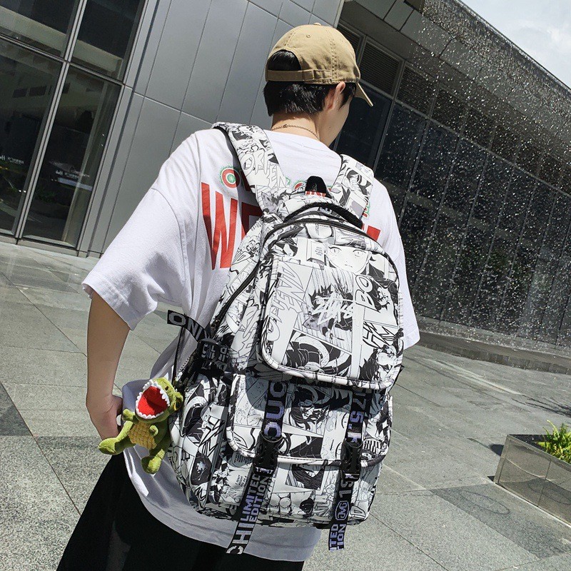 Fashion Comic Letters Large Capacity Campus Street Backpack