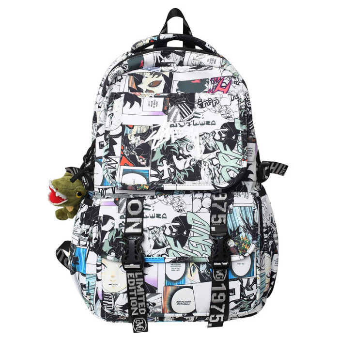 Fashion Comic Letters Large Capacity Campus Street Backpack