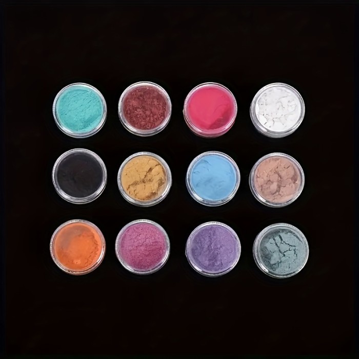 12-Color Pearlescent Mica Mineral Powder Set - Lustrous Pigments for Epoxy Resin Art, Vibrant DIY Jewelry & Craft Making, Natural Finish Accessories Enhancer