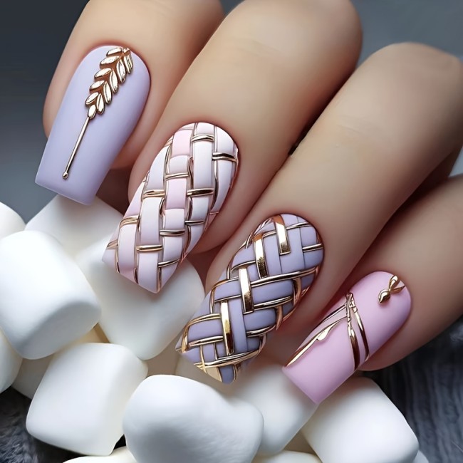 24pcs False Nails + 1pc Nail Glue + 1pc Nail File