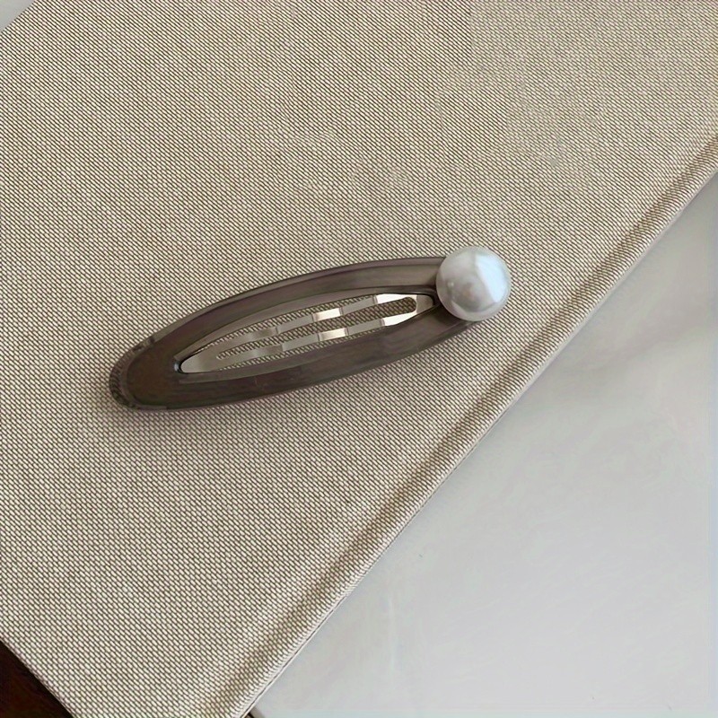 1pc Elegant Faux Pearl Decorative Hair Side Clip Broken Hair Finishing Clip For Women And Girls Wear