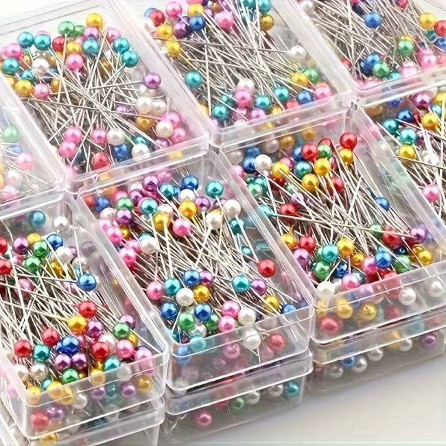 100pcs Multicolor Pearlescent Pins: Large-Head, Easy-Handle, Ideal for Sewing & Crafting (Box Included)