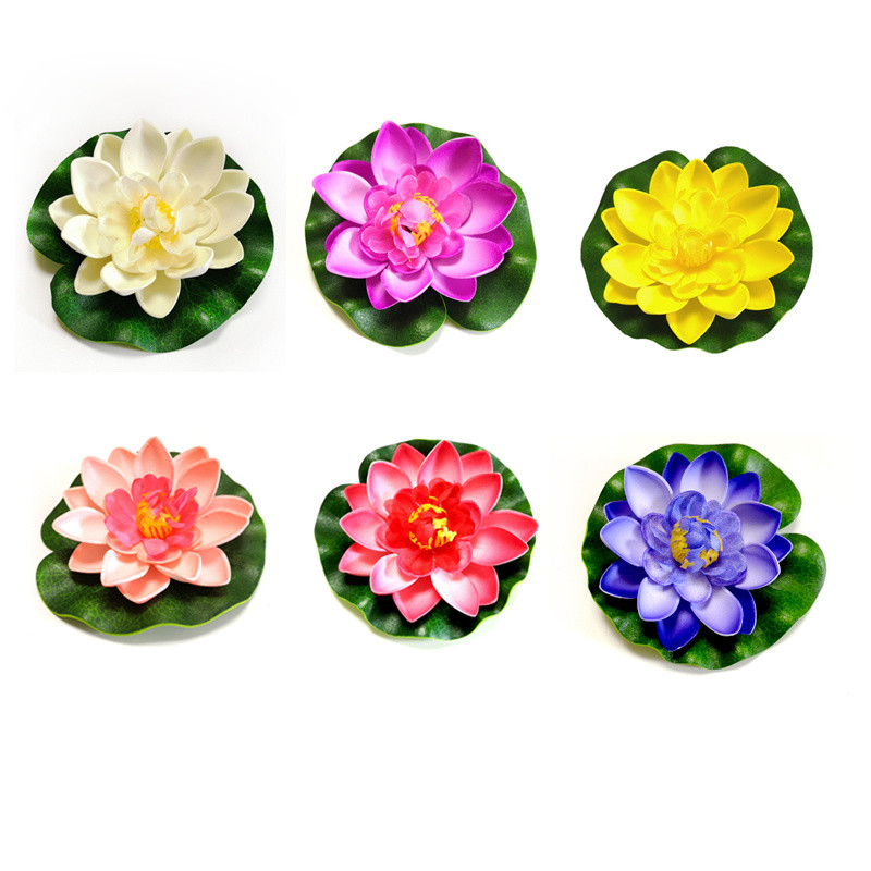 6pcs Realistic Artificial Floating Lotus Flowers - Enhance Pond, Fountain, Garden Decor with Lifelike Blooms - Durable, Waterproof, Easy to Install, Long-Lasting Decorative Accents for Outdoor Spaces
