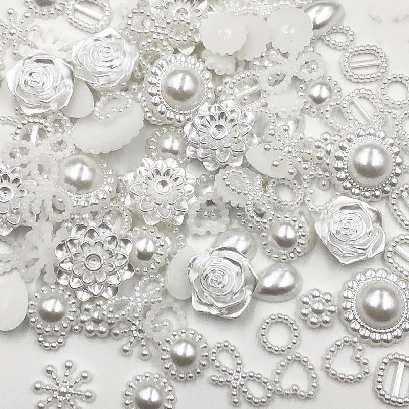 100pcs 6-20mm Multi-Style Color Selection Beads Slime Charms Plastic Jewelry Accessories   DIY Headdress Hair Accessories Y2K