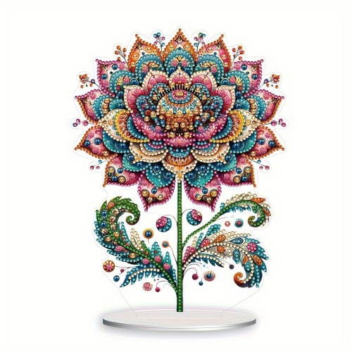 Diamond Painting Desktop Decoration for Office Desktop Decor (Gorgeous Flower)