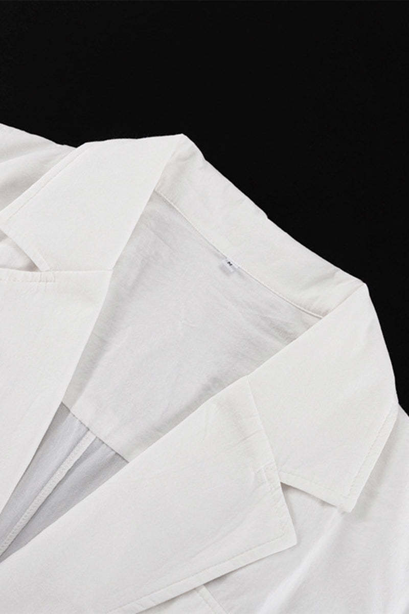 Casual Street Pocket Buttons Turndown Collar Blouses