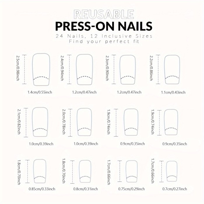 24pcs False Nails + 1pc Nail Glue + 1pc Nail File