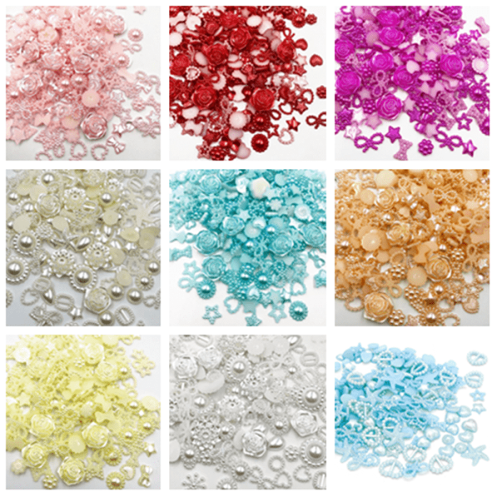 100pcs 6-20mm Multi-Style Color Selection Beads Slime Charms Plastic Jewelry Accessories   DIY Headdress Hair Accessories Y2K
