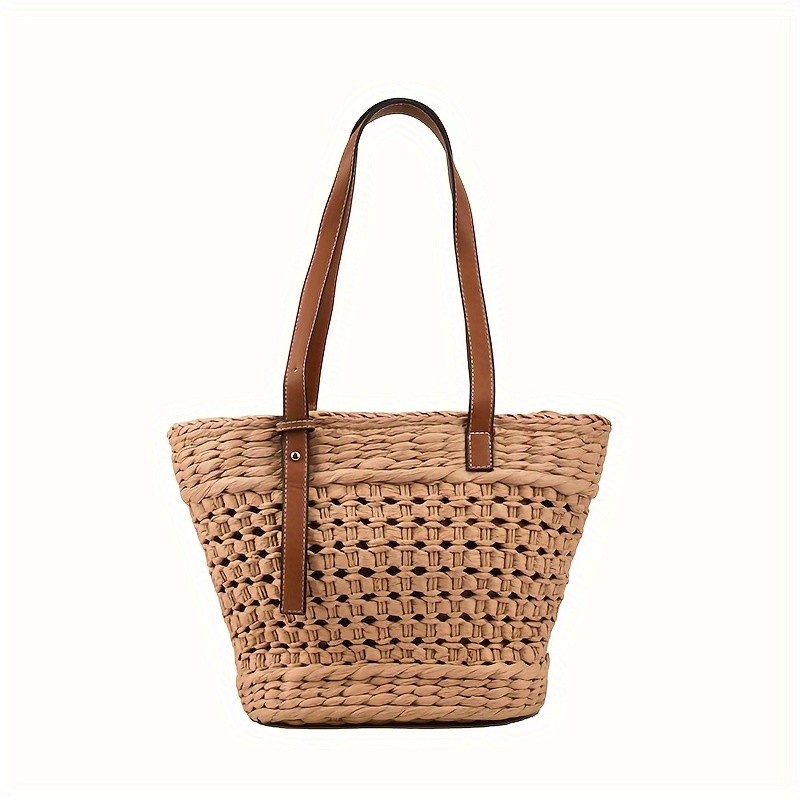 Stylish Woven Shoulder Bag For Women - Perfect For Travel And Beach Days, Boho Style Tote Bag Beach Bag