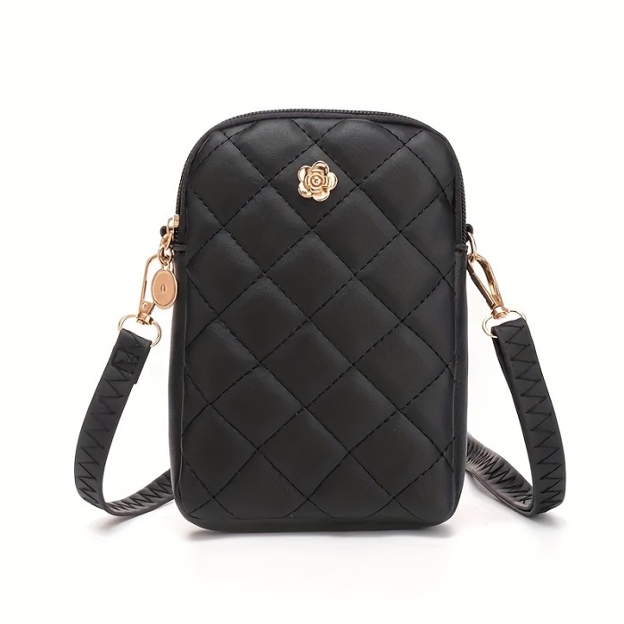 Compact Chic Crossbody Wallet - Stylish Women's Versatile Phone Bag in Trendy PU Leather