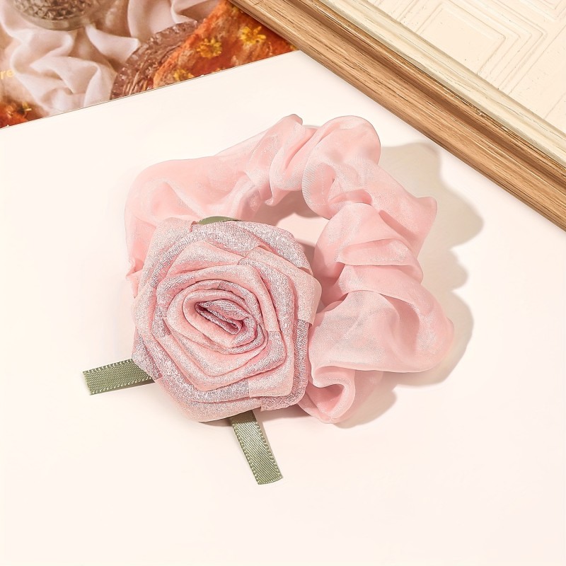 1\u002F2\u002F4pcs Elegant Flower Decorative Hair Accessories, Faux Pearl Decorative Hair Side Clip, Large Intestine Hair Loops For Women And daily wear