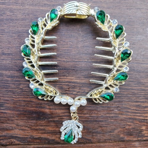 1pc Vintage Rhinestone And Faux Pearl Decorative Hair Clip Hair Bun Maker Ponytail Holder Elegant Hair Barrette For Women And daily use Wedding Banquet Party