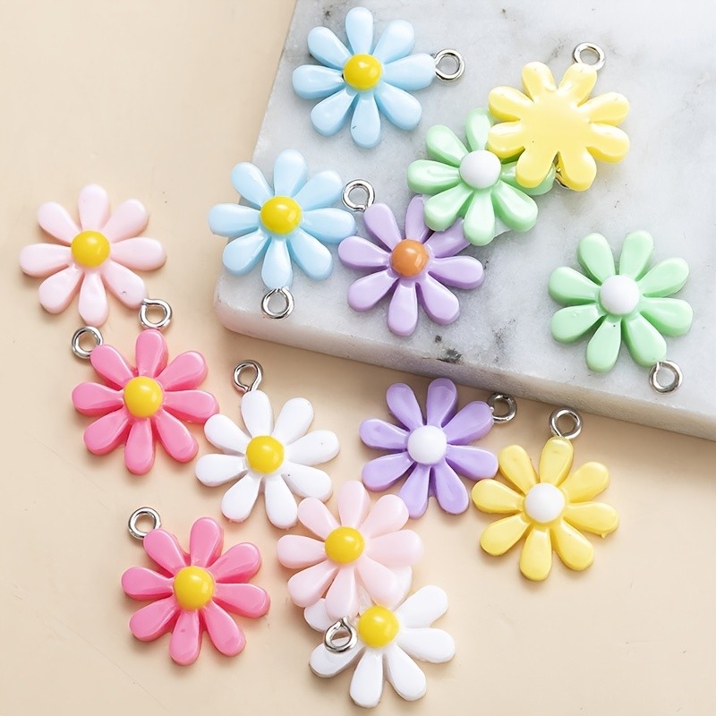 12pcs Charms Flower Sunflower Daisy 20x16mm\u002F0.79*0.63'' Pendant Crafts Making Findings Handmade Artificial Jewelry DIY For Earrings Necklace