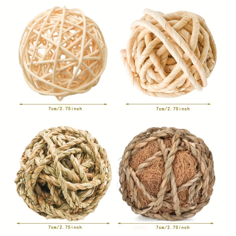 6pcs Decorative Balls For Centerpiece Bowl Fillers, 2.7 Inch Assorted Rattan Wicker Balls Spheres Orbs, Vase Fillers, Table Decor, For Home Room Living Room Office Decor, For Mother's Day Easter Party New Year Decor