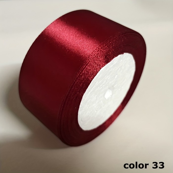 1 Roll 25 Yards Colored Satin Ribbon Rose Butterfly Bow Making Ribbon Cake Christmas Holiday Decoration Ribbon 4cm Wide