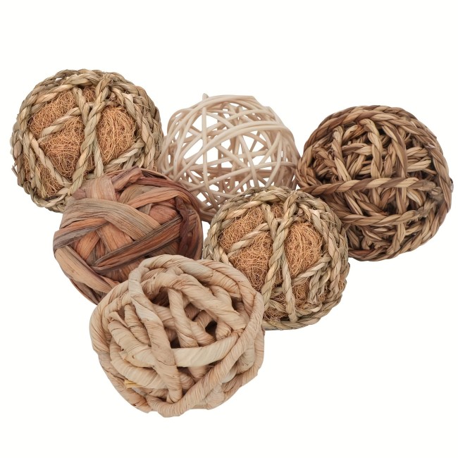 6pcs Decorative Balls For Centerpiece Bowl Fillers, 2.7 Inch Assorted Rattan Wicker Balls Spheres Orbs, Vase Fillers, Table Decor, For Home Room Living Room Office Decor, For Mother's Day Easter Party New Year Decor