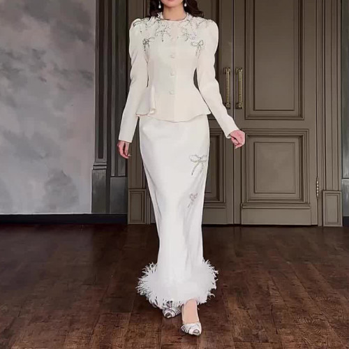 Women's Fashion Chanel Style Round Neck Temperament Celebrity Sexy Party Skirt