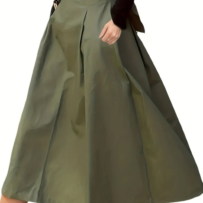 Chic High Tie Waist Pleated Midi Skirt - Flattering A-Line Design for Spring & Fall - Timeless Style, Premium Quality Womens Clothing
