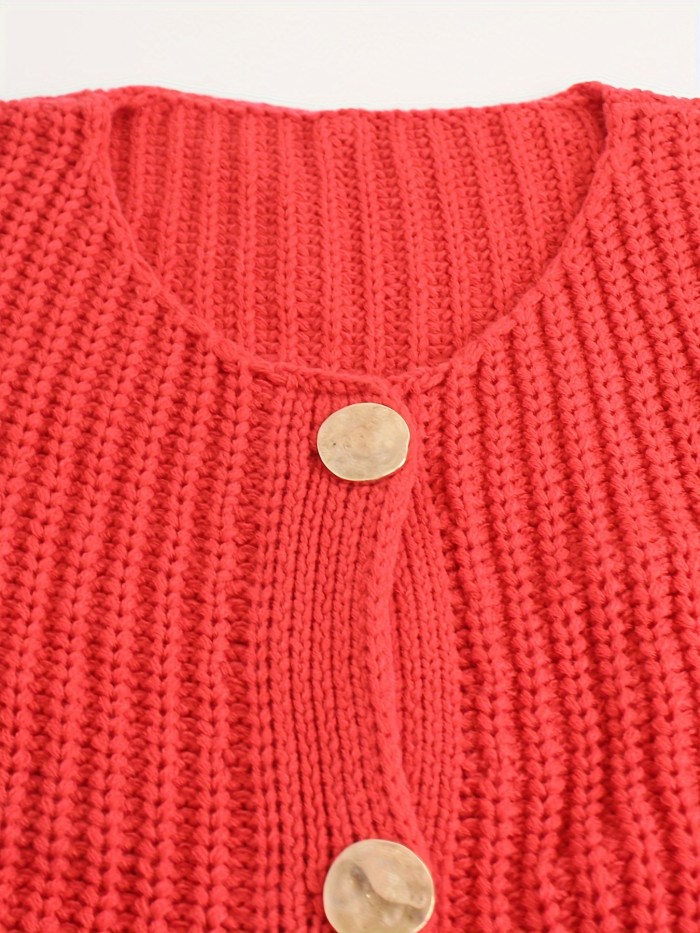Vibrant Solid Color Crew Neck Cardigan - Soft, Lightweight, and Breathable - Perfect for Spring and Summer, Women's Casual Clothing, Button Front Vest for Everyday Wear