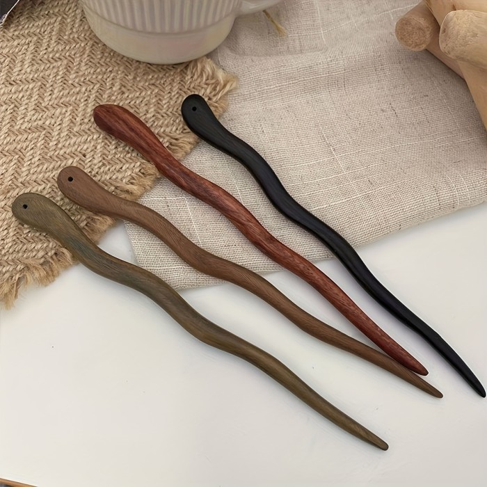 1\u002F4Pcs Classical Chinese Wooden Hairpin Pin