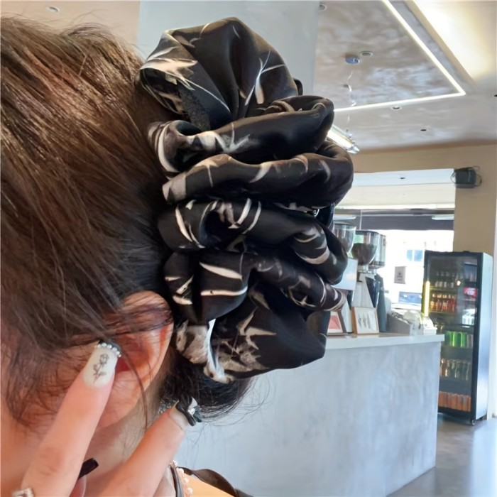 1pc Black And White Hair Claw Clip Large Bow Hair Grab Clip Chinese Style Hair Accessory For Women Daily Use