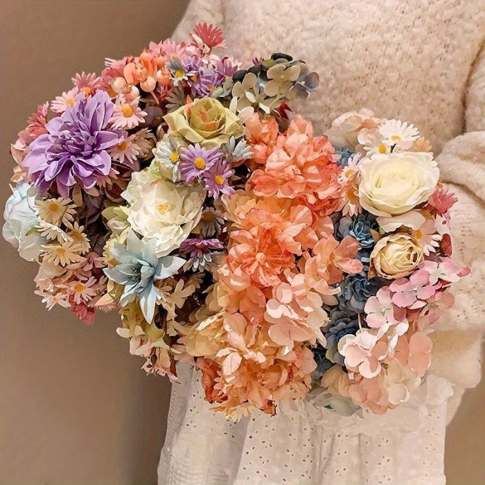 1pc Elegant Flower Headdress, Chinese Style Flower Headband
